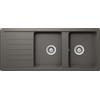 Schock Lavello due vasche con gocciolatoio TOLEDO D200 TOLD200A91 finitura silverstone da 116x50 cm