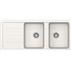 Schock Lavello due vasche con gocciolatoio TOLEDO D200 TOLD200A99 finitura bianco puro da 116x50 cm