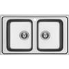 Schock Lavello due vasche WAVE N200 WAVN200 finitura inox spazzolato da 86x50 cm
