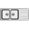Schock Lavello due vasche con gocciolatoio a destra WAVE D200 WAVD200SX finitura inox spazzolato da 116x50 cm