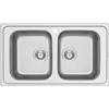 Schock Lavello due vasche MASTER N200 MASTN200 finitura inox spazzolato da 86x50 cm