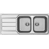 Schock Lavello due vasche con gocciolatoio a sinistra MASTER D200 MASTD200DX finitura inox spazzolato da 116x50 cm