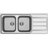 Schock Lavello due vasche con gocciolatoio a destra MASTER D200 MASTD200SX finitura inox spazzolato da 116x50 cm