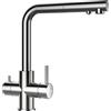 Schock Miscelatore 3 vie a doppio comando VITUS CON DOCCIA 560120EDM finitura acciaio inox massiccio