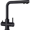 Schock Miscelatore 3 vie a doppio comando VITUS CON DOCCIA 560127PUR finitura acciaio nero