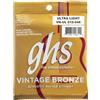 GHS Strings GHS™ Strings »VINTAGE BRONZE™ VN-UL ACOUSTIC GUITAR« Corde per Chitarra Acustica - 85/15 Bronze - Ultra Light: 010-046