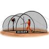VEVOR Gabbia da Battuta Portatile Indipendente da Baseball 6780 x 3700 x 2400 mm, con Poliestere Senza Nodi a 4 Strati e Apertura per Macchina da Lancio, Rete da Softball per Interni ed Esterni