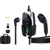 VEVOR Caricabatterie Portatile per Auto Elettriche 3,6 kW 16 A, Colonnina Portatile per Veicoli Elettrici di Tipo 2 Stazione Ricarica Monofase con Cavo Ricarica 6 m Spina Schuko 16A Schermo LCD
