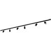 BRILONER - Set completo di binari, 6x spot GU10 orientabili, alimentazione, sistema di luci a binario per soffitto, binario per faretti, lampada a soffitto, plafoniera, faretto, 2,25m, nero