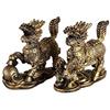 lachineuse - Coppia di Qi Lin - Feng Shui - Protezione e ricchezza | Statuette asiatiche color oro - Resina - 11x14x5 cm - Tradizioni Feng Shui - Oggetto decorativo/regalo cinese o asiatico