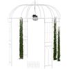 Relaxdays Arco per Piante Rampicanti da Giardino, Gazebo Metallo Rose, Pergola HLP 269x211x211 cm, Padiglione, Bianco