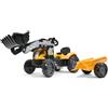 FALK Trattore a pedali Mighty Builder - FALK - Con rimorchio - Giallo - 100% Made in