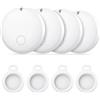 Ajblg Android Smart Tag, Tracker con Google's Find Hub (Solo Android), IP68 Impermeabile, Bluetooth Localizzatore con Custodia Protettiva, Trova Oggetti per Chiavi/Bagagli/Portafogli, 4 Bianco