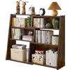Aibiju Libreria Espandibile in Legno, Libreria a 3 Livelli con 6 Scomparti, Scaffale Indipendente per Soggiorno, Ufficio, Sala da Pranzo, Marrone Rustico YD-BC005H