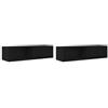 Mhdvray Set di 2 mobili per TV sospesi, colore nero, effetto rovere, montaggio a parete, in legno con cassetto e scomparto, per soggiorno, 100 x 31 x 25,5 cm