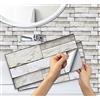 A.Monamour Adesivi per Piastrelle da Parete Adesivi per Mattonelle Autoadesivo Mosaico Stile Marmo Pietra Effetto 3D Impermeabile PVC Decorazione Murale per Cucina Bagno Lavanderia 15cmx30cm