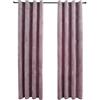 vidaXL 2X Tende Oscuranti con Anelli Classici Eleganti Moderne Tendaggi Casa Rivestimento Finestre Privacy in Metallo e Velluto 140x245cm Rosa Antico