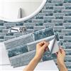 A.Monamour Adesivi per Piastrelle da Parete Adesivi per Mattonelle Autoadesivo Mosaico Stile Marmo Pietra Mattone Effetto 3D Impermeabile PVC Decorazione Murale per Cucina Bagno Lavanderia 15cmx30cm