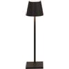 Zafferano, Poldina Micro, Lampada da Tavolo Ricaricabile e Senza Fili con Controllo Touch, Adatta per Salotto ed Esterni, Dimmer, 2200-3000 K, Altezza 27,5 cm, Colore Nero
