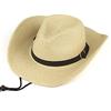 AHDMR Cappello di Paglia Anti-Sole Cappello da Cowboy Western Uomo Panama Cappello Fedora Ampio Bordo Pieghevole Donna Cappello da Sole Estate Anti-UV Jazz Hip-Hop, beige, 56/58 cm