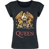 Queen Classic Crest Donna T-Shirt Nero S 100% Cotone Regular