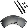 BlazerBuck Kit lenti di ricambio e calzino per Oakley Flak 2.0 XL OO9188, Argento cromato polarizzato, 0