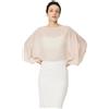 BEAUTELICATE Chiffon Bolero con Manica Pipistrello Donna Scialle Stole Trasparente Estiva per Sposa Matrimonio Cerimonia