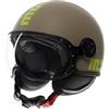 MOMO Design MOMODESIGN - FGTR CLASSIC E2206, Casco Jet, Casco Aperto per Moto e Scooter, per Uomo e Donna, Sabbia Opaco/Lime, XL