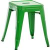 CLP Sgabello CLP Armin in metallo, resistente fino a 200 kg, impilabile, verde