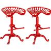 CLP Set di 2 sgabelli da bar Butch, regolabili in altezza, colore rosso