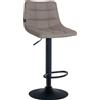 CLP Sgabello da bar Jerry, regolabile in altezza e girevole a 360 gradi. Colore: grigio. Struttura: nera