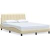 vidaXL Struttura letto senza materasso "Hanko" crema 120x200 cm tessuto