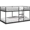 vidaXL Letto a castello senza materasso nero 100x200 cm acciaio