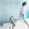 VeeBath ValueBaths Perth moderno rubinetto miscelatore vasca per bagno a leva singola per doccia cromato con ricevitore a parete Staffa