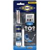 BOSTIK Fast Fix2 Liquid Flex colla bicomponente super forte e rapida, pronta all'uso, per materiali flessibili 10g trasparente