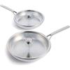 Merten & Storck Tri-PLy Batteria di Pentole 2 Pezzi con Coperchi,26cm & 30cm,a Induzione in Acciaio Inox,sicure per gli utensili in metallo,Multi Clad,lavabili in lavastoviglie e in forno,Argento