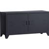 HOMCOM Mobile TV mobile televisivo design industriale 2 armadi con 2 ripiani regolabili passacavi struttura in acciaio nero