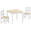AIYAPLAY Set tavolo e 2 sedie in legno per bambini 56x52x48 cm, Legno naturale | Aosom Italy