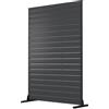 Outsunny Paravento a 6 Pannelli con Supporto e Aspetto Vena, Separatore di Ambienti in HDPE, 120x174 cm, Legno Nero | Aosom Italy