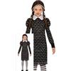 FIESTAS GUIRCA Costume da ragazza di famiglia gotica - abito nero elegante - costume bambina Halloween 7-9 anni