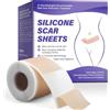 lofuanna Silicone Scar Sheets,Nastro di cicatrici in silicone 1,6 '' x 60 '',Foglio di cicatrici in silicone professionale riutilizzabile per cicatrici chirurgiche,Tummy Tuck, Keloid, Burn, Acne, Sezione C