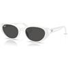Ray-Ban Occhiali da sole quadrati Rb4457d, Bianco/Grigio Scuro, 55 mm