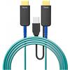 Techly Cavo HDMI Techly in Fibra Ottica Pura 48 Gbps 50m Nero-Blu