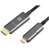 Techly Cavo ottico attivo Techly AOC Usb-C M e HDMI-M 30m Nero