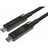 Techly Cavo Ottico Techly AOC Dati e Video Usb-C 3.2 Gen 2 10Gbps M/M 8K 10m Nero