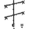 Techly Supporto da Scrivania Techly per 4 Monitor 13-27'' a Morsetto o Vite Passante Nero