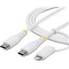 Startech.com Cavo Usb StarTech.com ricarica rapida 60W 1m Bianco [1M-U2-LNTC-CABLE]