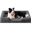 Feandrea Cuccia Ortopedica per Cani in Flanella, 104 x 69 x 17 cm | Letto per Cani con Bordo Rialzato, 1 Pezzo, Grigio Ardesia, Collezione BLOMFY PGW323GN01