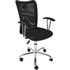 AVANTI TRENDSTORE Migalli - Sedia da ufficio in tessuto a rete traspirante con braccioli, girevole e su rotelle, altezza regolabile, in diversi colori disponibile, dimensioni: LAP 58x86-96x52 cm