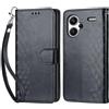 KENHONER Custodia per Xiaomi Redmi Note 13 Pro Plus 5G Cover, Nero | Portafoglio in Pelle PU Retro, Antiurto Flip, Slot per Schede, Funzione Stand, Chiusura Magnetica